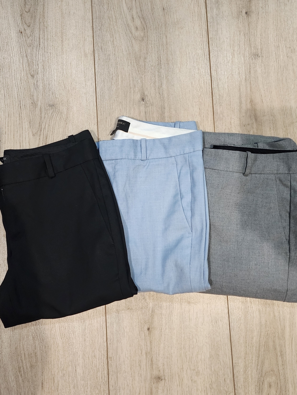 Banana Republic Ryan Fit Pants Lot Womens 0 Grey Black Light Blue Work Pants